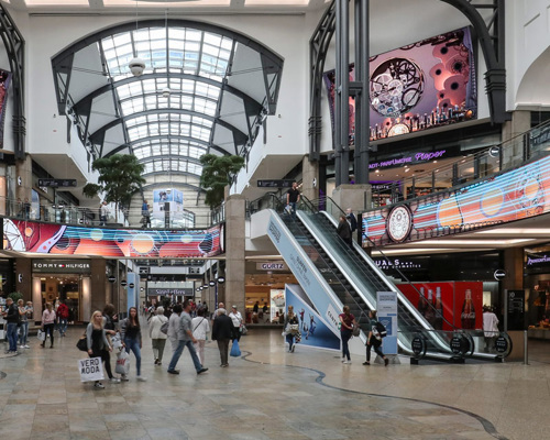 Indoor LED banner boosting mall aesthetics