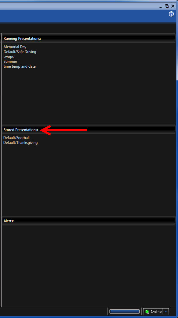 Stored Presentations