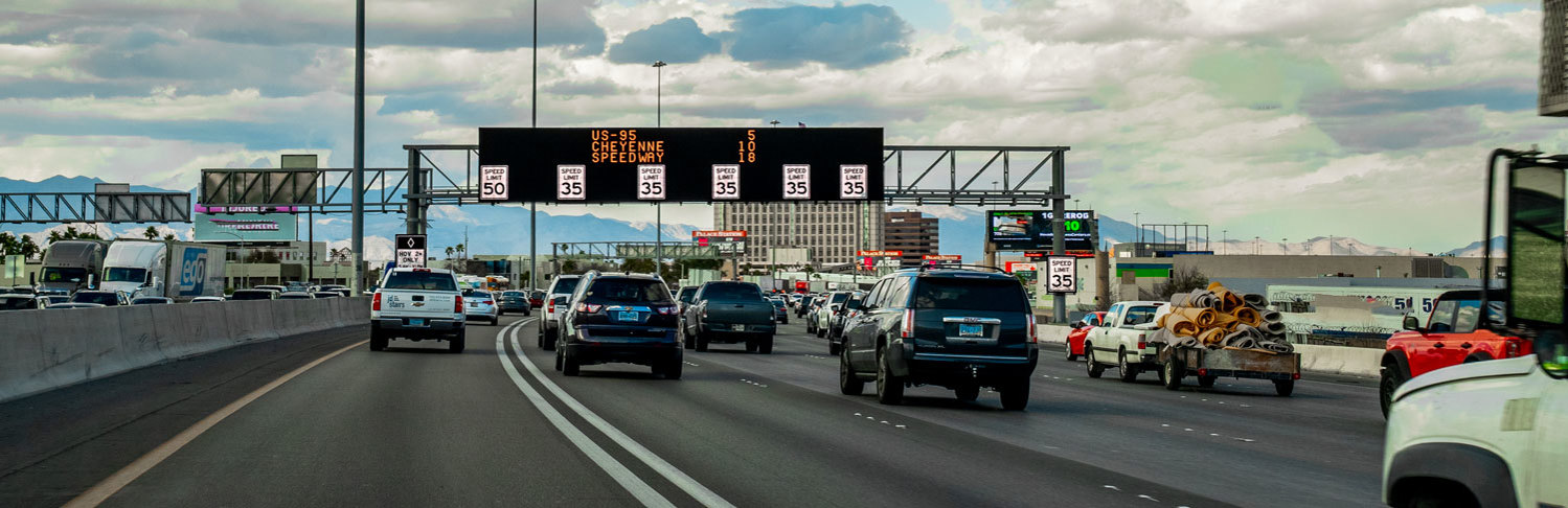 road level view of ATM sign