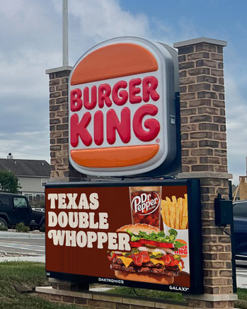 Burger King digital display outside store