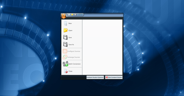 All About the Application Menu: Content Studio