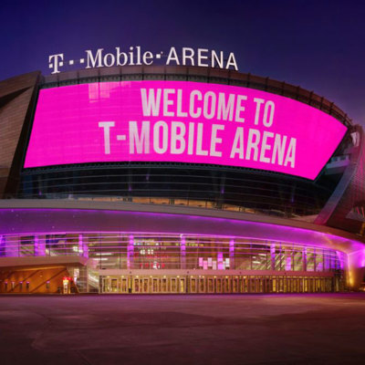 large LED screen used as stadium exterior identification