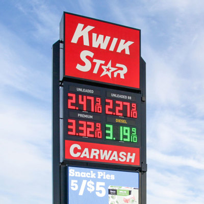 fuel price digit displays at Kwik Star