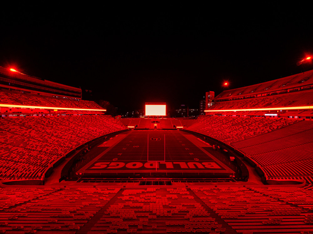 PHOTO_UGA_Sanford Stadium_Red lighting.jpg