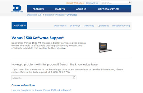1.Venus 1500 software support site