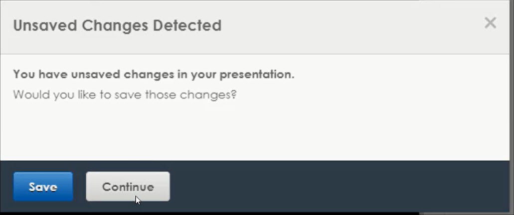 Unsaved Changes before