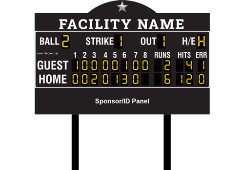 Baseball System 8 Inning Scoreboard