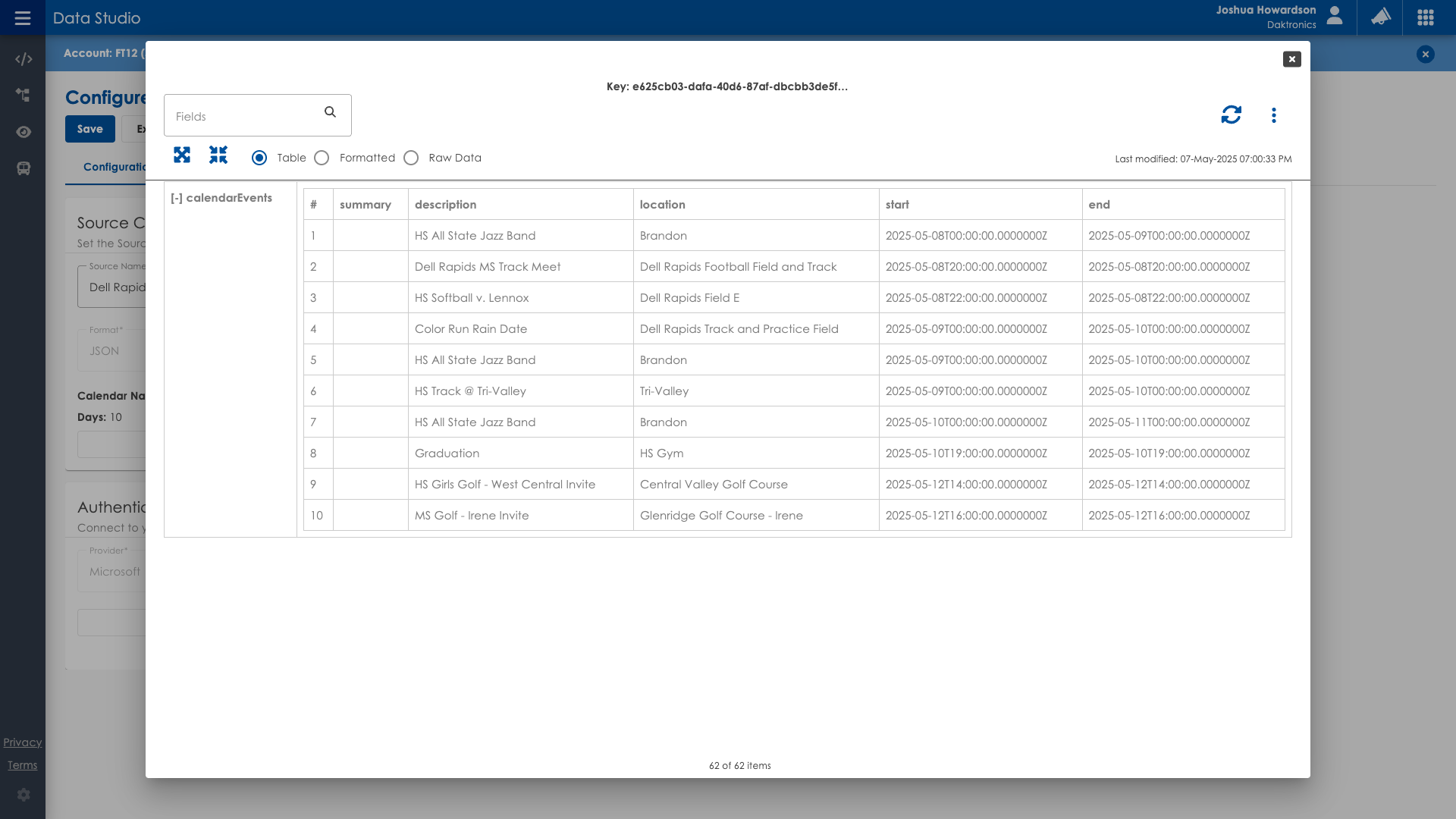 spreadsheet preview in data studio