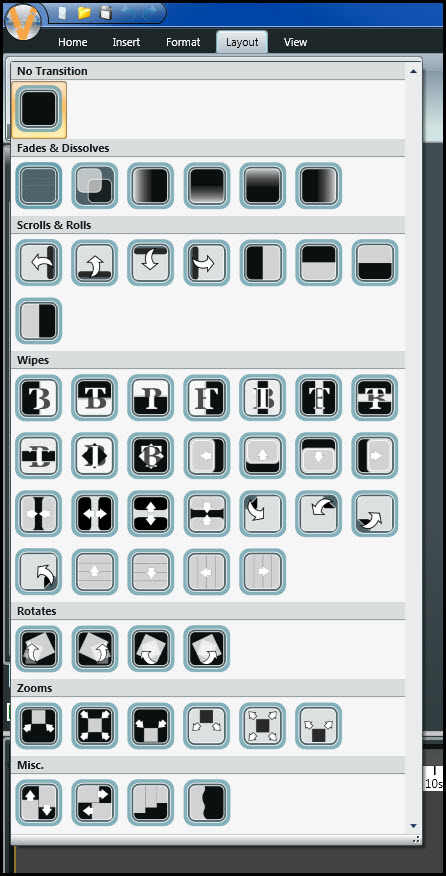All Available Transitions