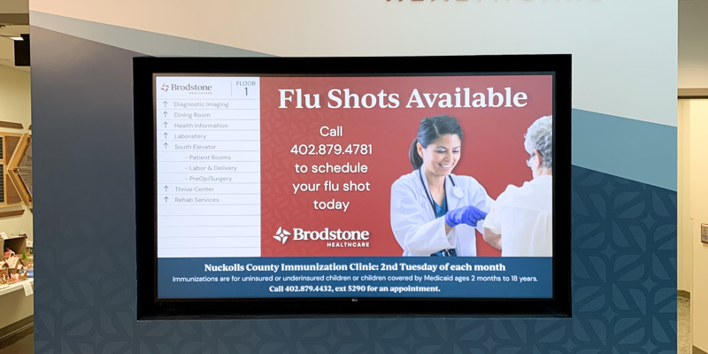 Brodstone Healthcare Rebrand Includes Indoor and Outdoor Digital