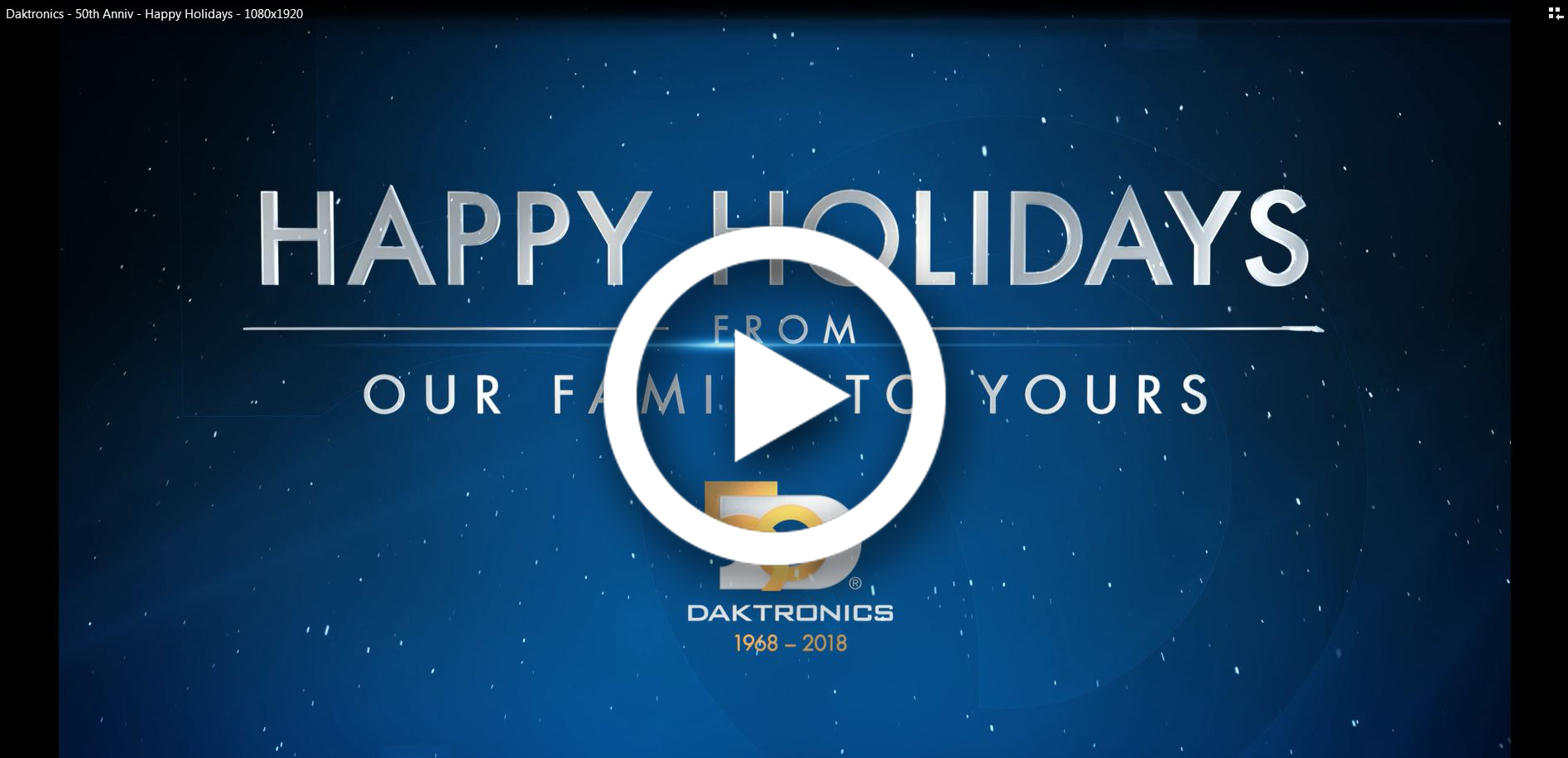 Happy Holidays with play button