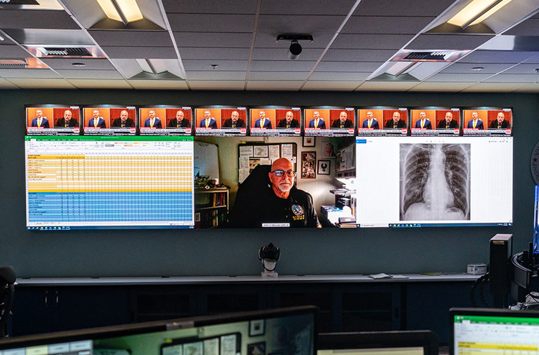 LED displays in security room