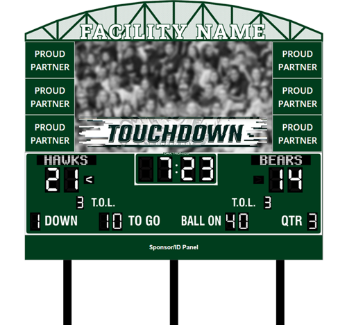 Football System with Video Display and Full Scoreboard