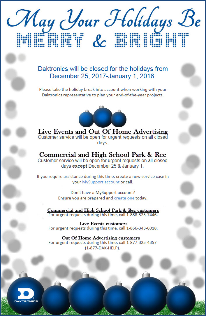 Happy Holidays from Daktronics