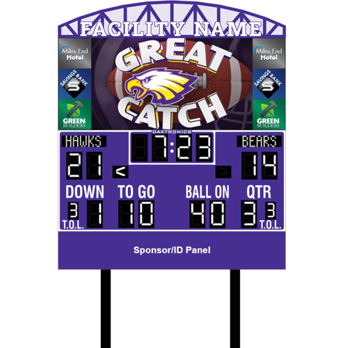 Football System with Video Display and Full Scoreboard