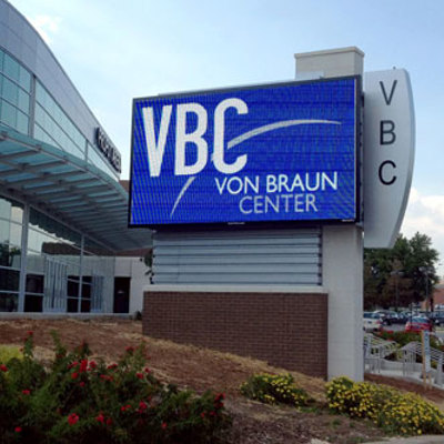 digital marquee signage at Von Braun Center