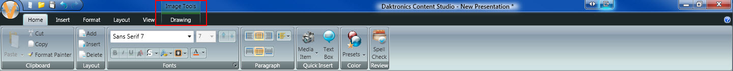 Home Tab Image Tools