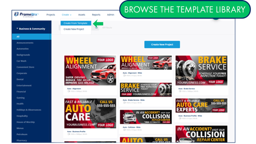 Browse Template Library FrameWrx