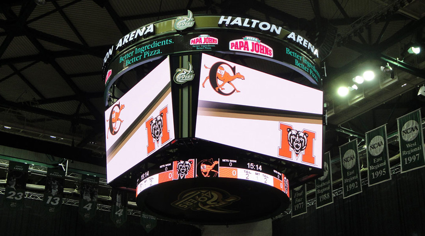 LED video board centerhung display in stadium