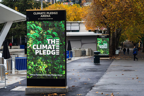Climate Pledge Arena digital street furniture