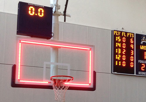 light strips and indicators on backboard