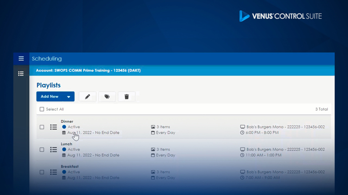 Screenshot from VCS software