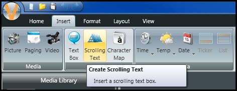 Scrolling Text button