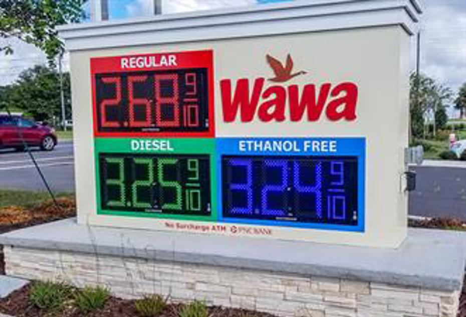gas station petroleum price display