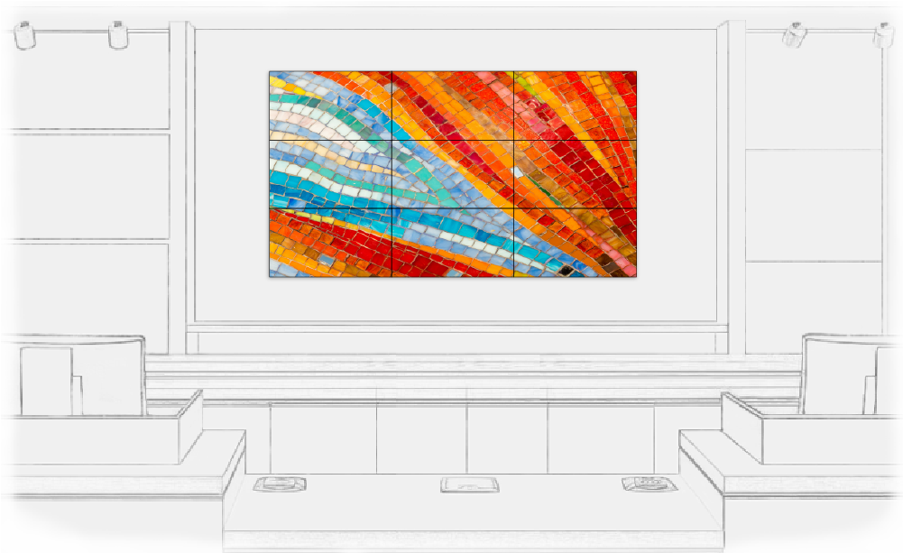 3x3 lcd display arrangement