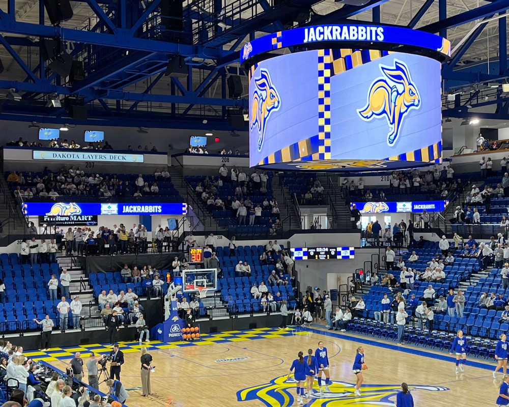 College arena centerhung display