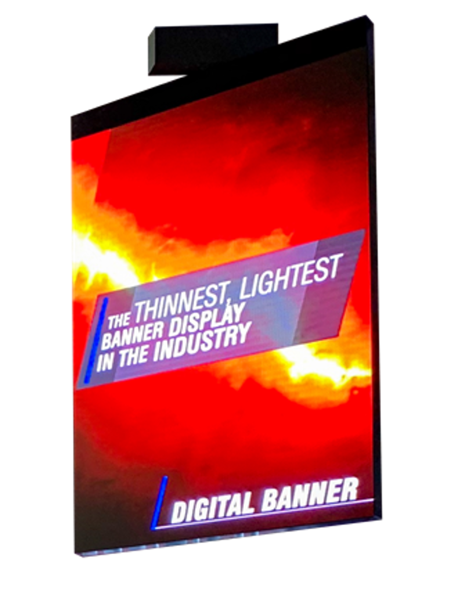 Hanging LED banner for advertisements