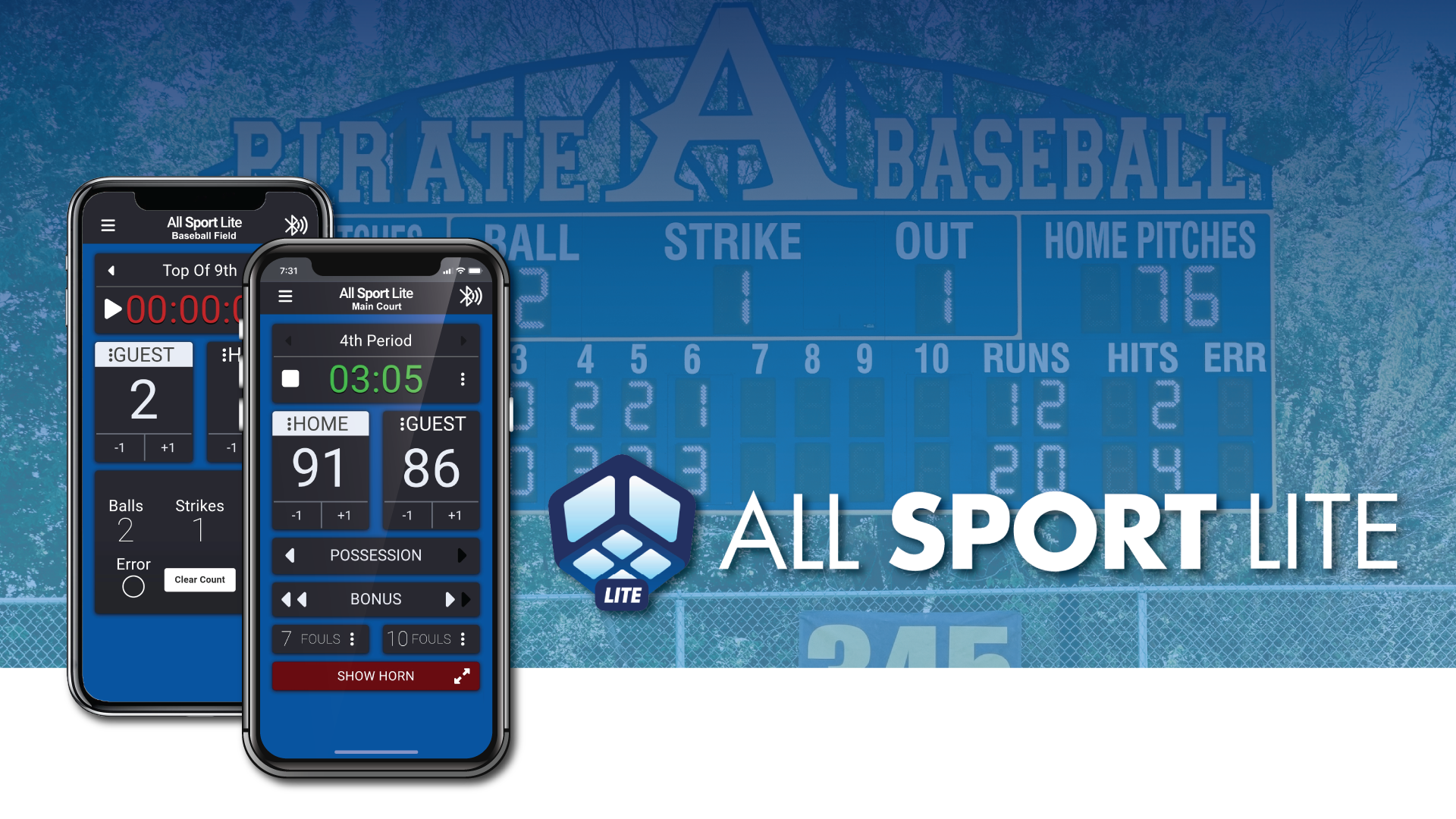 graphic showing All Sport Lite UI on devices
