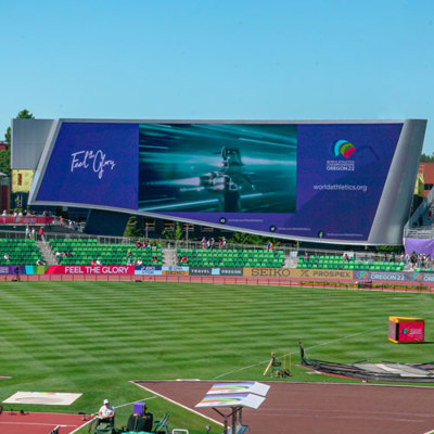 large custom shaped LED video for track and field