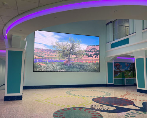 Video wall in children's hospital play area