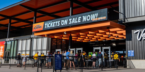 LED ribbon above Las Vegas Aviators ticket booth