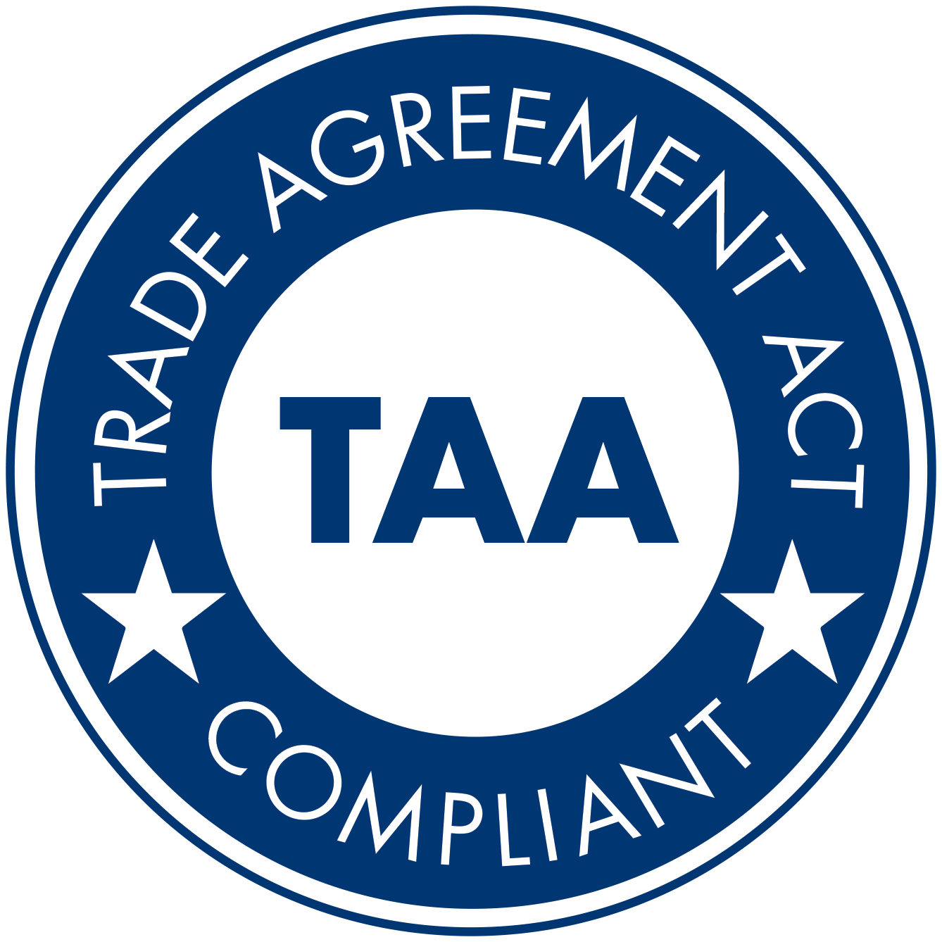 Trade Agreement Act Logo Blue