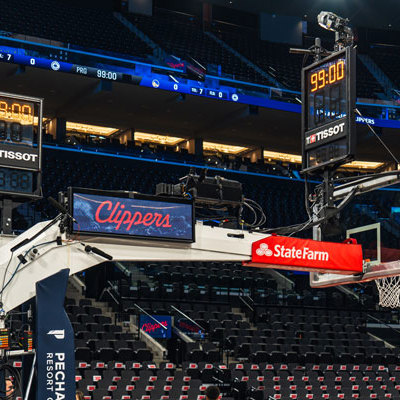 LA clippers stanchion display