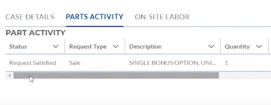 Mysupport Overview Cases Part Order Activities