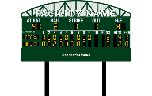 Baseball or Softball System with Scoreboard